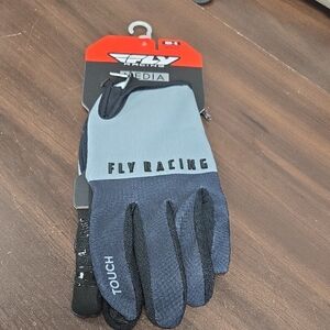 Fly Racing Men's Black and Gray Media Touch Gloves